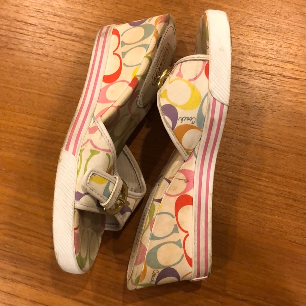 Vintage Coach wedge sandals